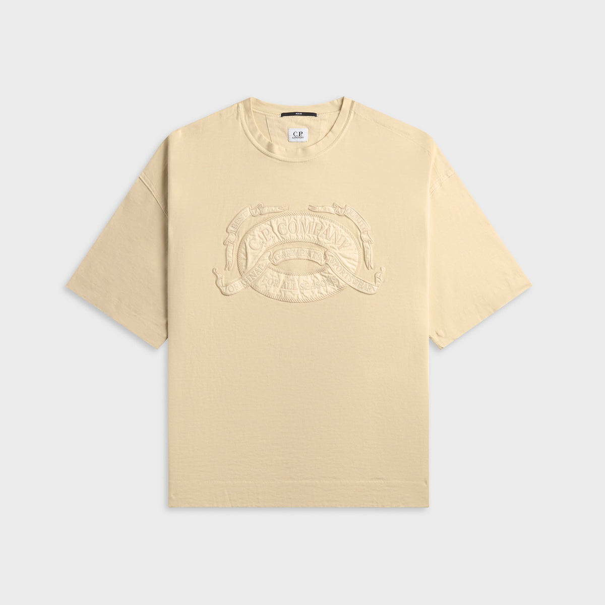 C.P. Company 20/1 Jersey Short Sleeve Boxy Logo Tee - Frozen Dew