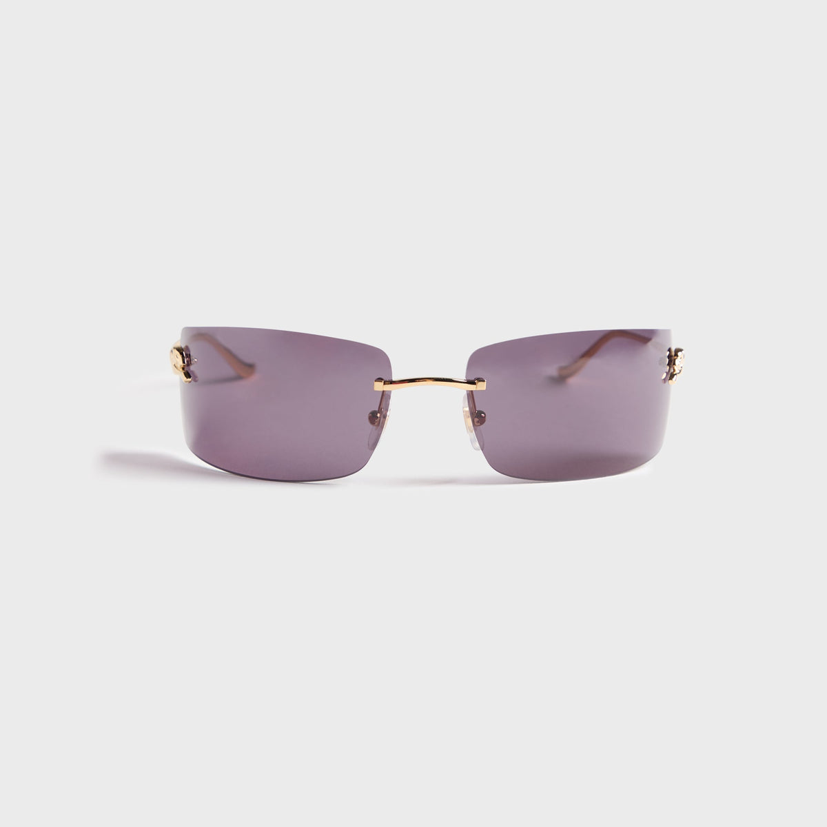 Cartier Rectangle 71 Sunglass Unisex Metal - Gold / Grey