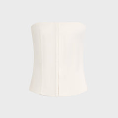 GUIZIO Satin Corset - White