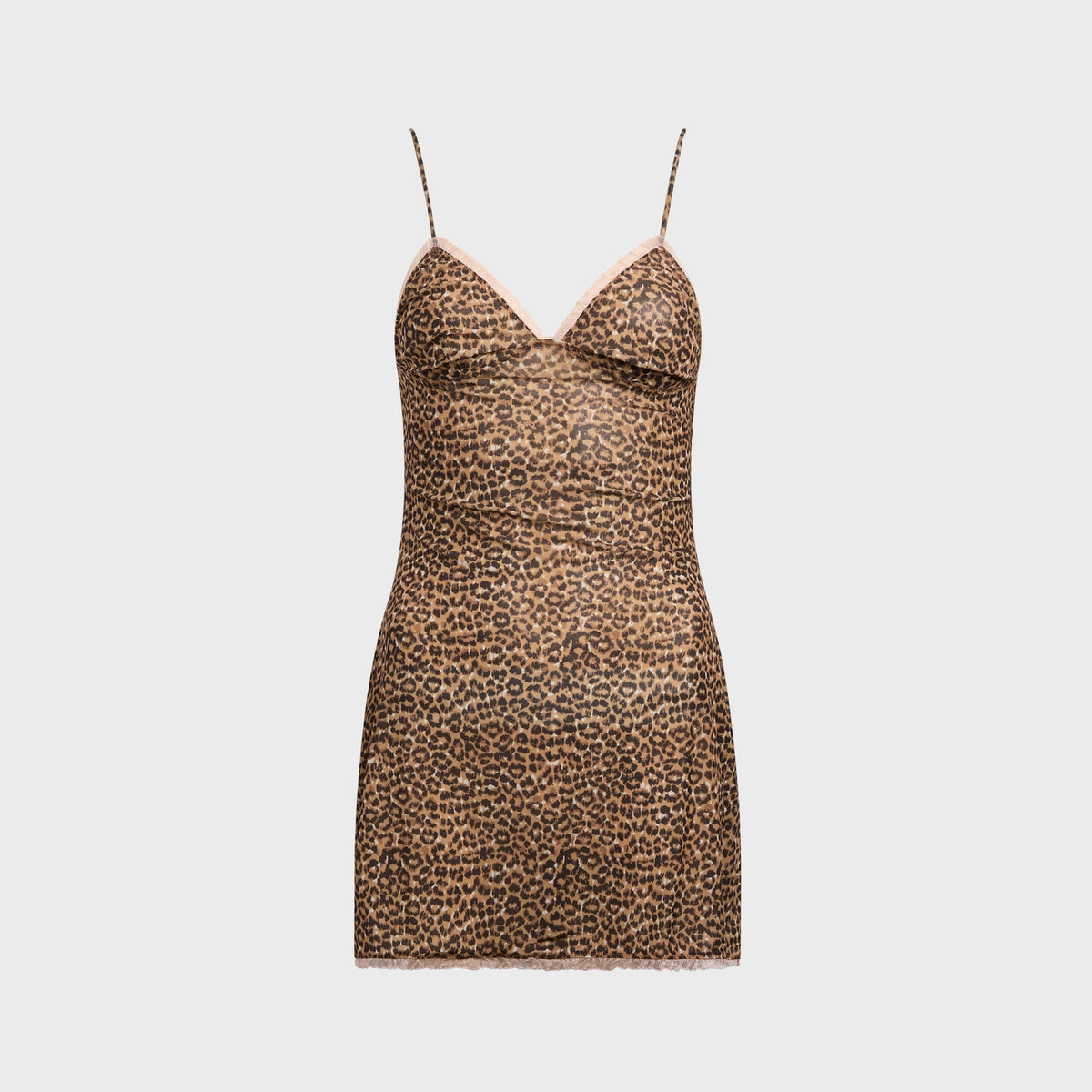 GUIZIO Tallulah Mesh Slip Dress - Mini Leopard
