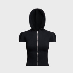GUIZIO Bella Zip Up Hoodie - Black