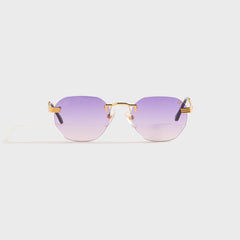 Vintage Frames Detroit Player Rimless Drill Mount 24KT - Gold / Purple Gradient