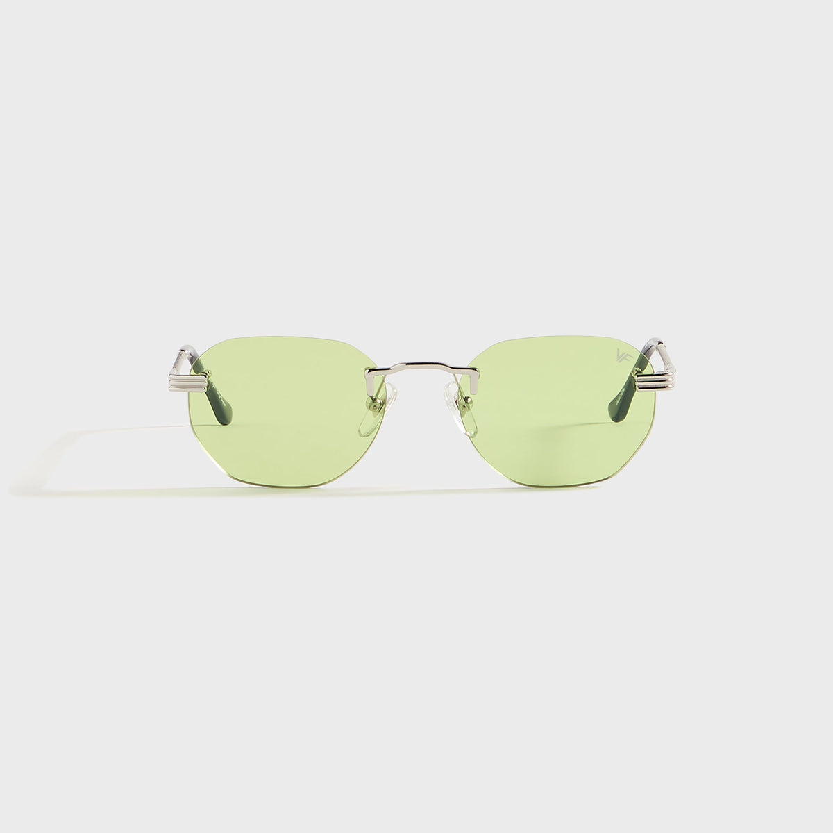 Vintage Frames Detroit Player Rimless Drill Mount 24KT - White Gold / Lime Green