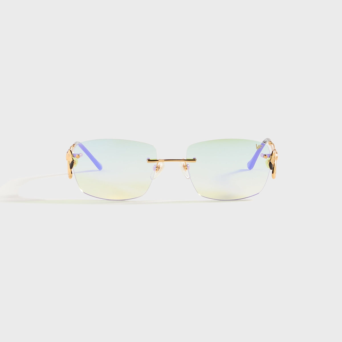 Vintage Frames Flamingo 24KT - Yellow Gold / Powder Green Flash Purple