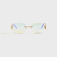 Vintage Frames Flamingo 24KT - Yellow Gold / Powder Green Flash Purple