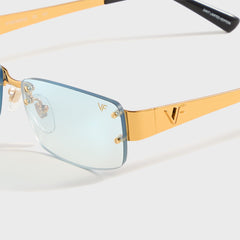 Vintage Frames Infamous Rimless Drill Mount 24KT - Gold / Tiffany Blue