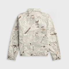 Engineered Garments Newspaper Print Canvas Type 5 Jean Jacket - White