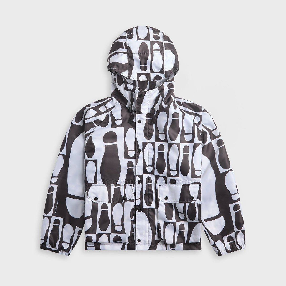 Engineered Garments Foot Print Polyester Pilot Twill Parka - White / Black