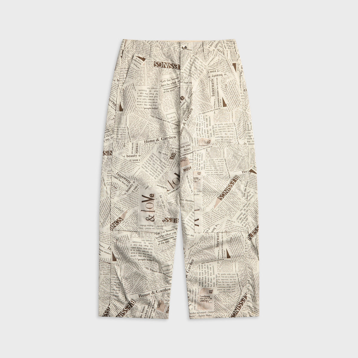 Engineered Garments Cotton Newspaper Print Canvas Painter Pant - White