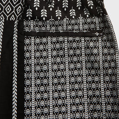 Engineered Garments Cotton Patchwork Print Drawstring Pant - Black / White