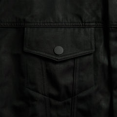 Essentials Textured Nylon Trucker Jacket - Vintage Black