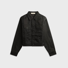 Essentials Textured Nylon Trucker Jacket - Vintage Black