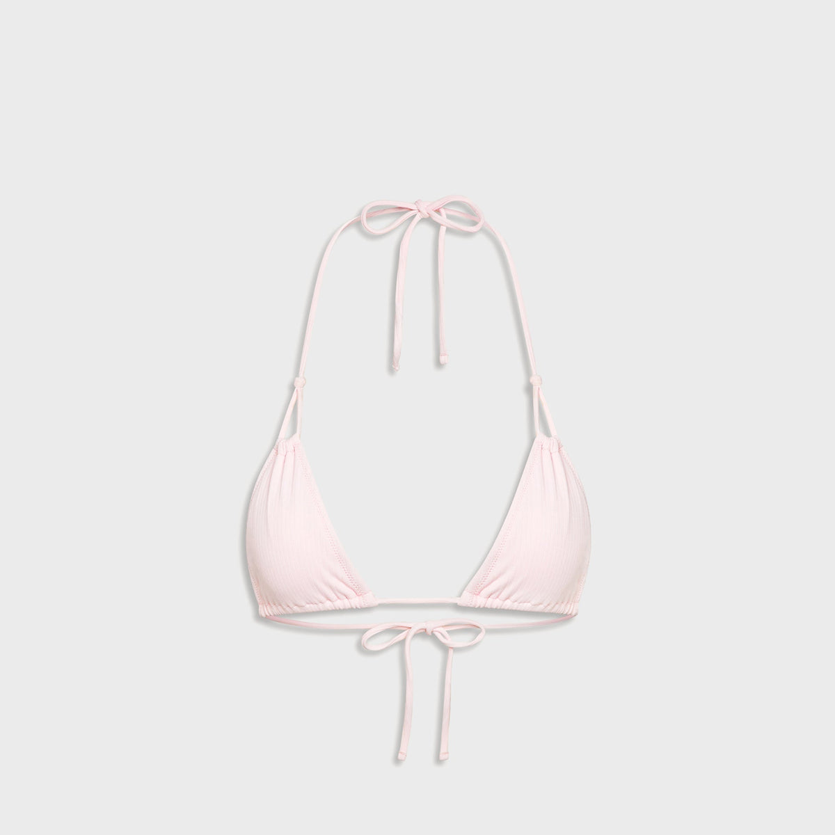 Frankies Bikinis x Paige Lorenze Ari Ribbed Triangle Bikini Top - Blushing