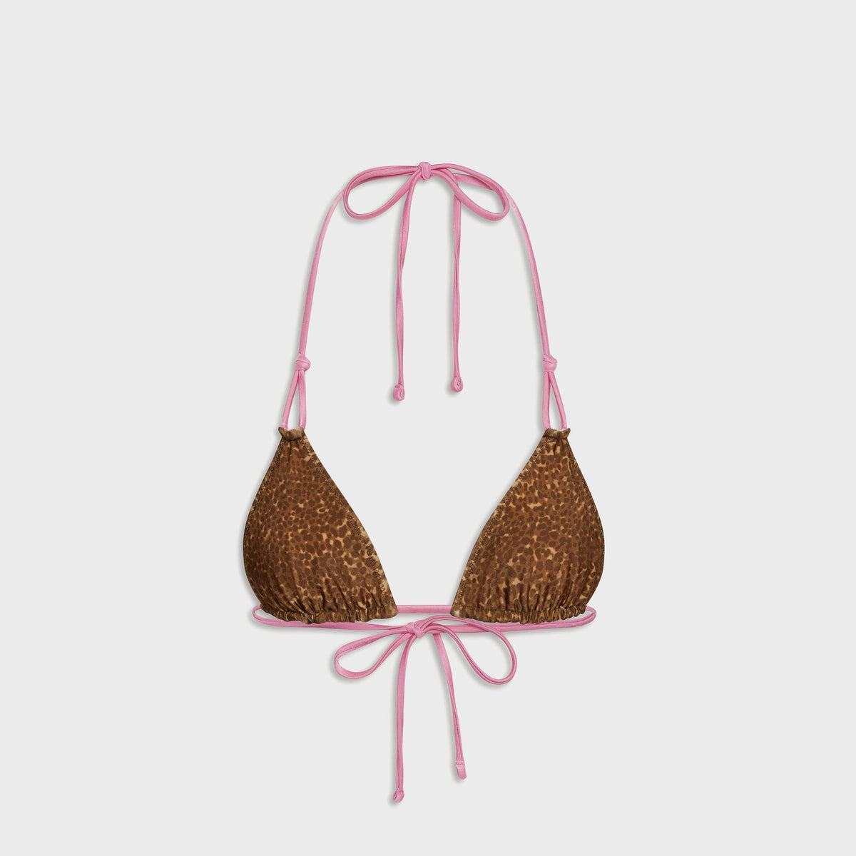 Frankies Bikinis Ari Reversible Satin Bikini Top - Vintage Cheetah