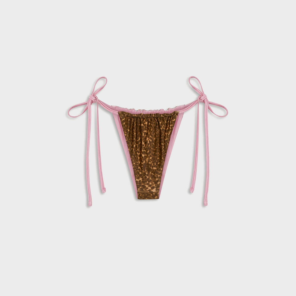 Frankies Bikinis Tia Reversible Satin Bikini Bottom - Vintage Cheetah