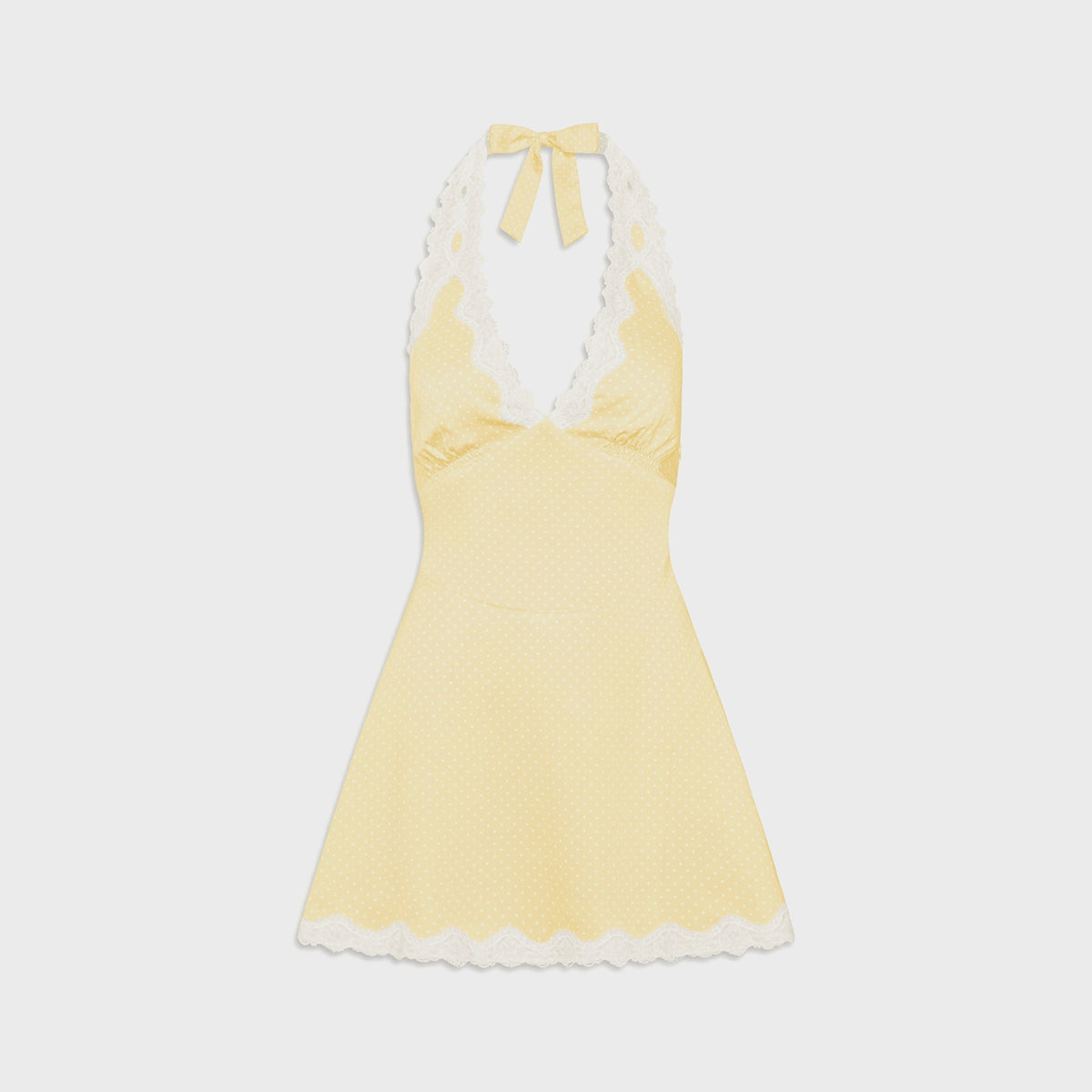 Frankies Bikinis Audrey Satin Dress - Whipped Butter Dottie