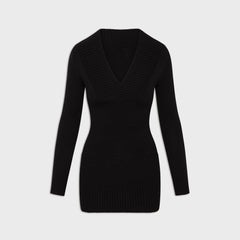 Frankies Bikinis Jade Cloud Knit Mini Dress - Black