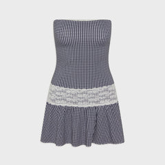 Frankies Bikinis Mirage Gingham Mini Dress - Midnight Wishes