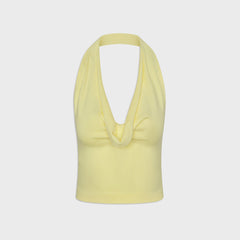 Frankies Bikinis x Jennie Briar Cloud Knit Halter Top - Morning Light