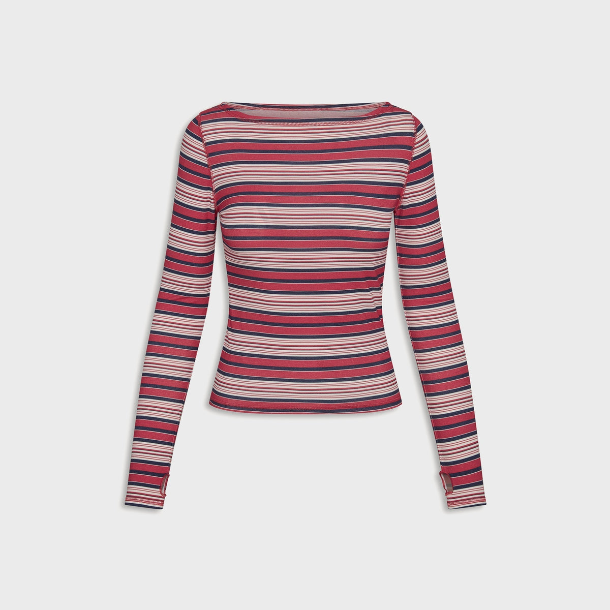 Frankies Bikinis x Jennie Sophie Lightweight Jersey Long Sleeve - Sunset Stripe