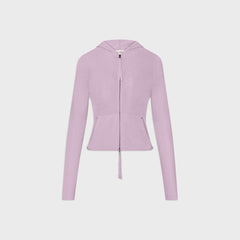 Frankies Bikinis Atlas Knit Hoodie - Pink Cloud
