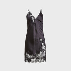 Fleur du Mal Juliet Lace Applique Mini Slip - Black