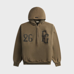 Fear Of God Baseball Club Half Zip Hoodie - Faded Brown