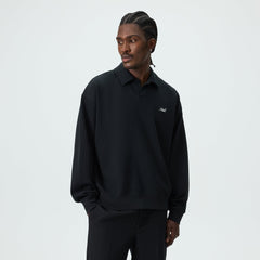 Kith Micro Waffle Nelson Rugby Pullover - Black