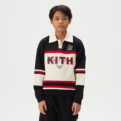 Kith Kids Color-Blocked Collared Nelson Rugby - Black
