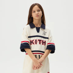 Kith Kids Color-Blocked Cropped Collared Nelson Rugby - Sandrift