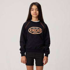 Kith Kids for the New York Knicks Raglan Nelson Crewneck - Black