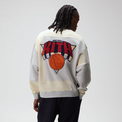 Kith for the New York Knicks Patchwork Fleece Crewneck Sweatshirt - Light Heather Grey