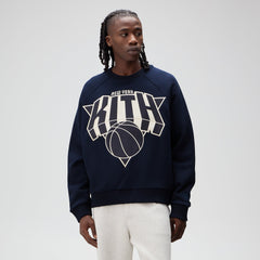 Kith for the New York Knicks Cutoff Nelson Raglan Vintage Crewneck - Nocturnal
