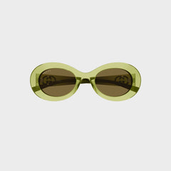Gucci Oval Frame Sunglasses - Green / Brown