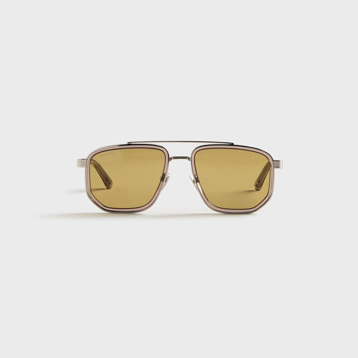Gucci GG2073S Navigator Frame Sunglasses - Brown / Silver