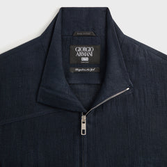 Giorgio Armani & Kith Open Weave Colton Zip-Up Shirt - Nocturnal
