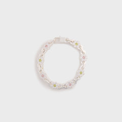 Hatton Labs Daisy Bracelet - Sterling Silver / White / Pink