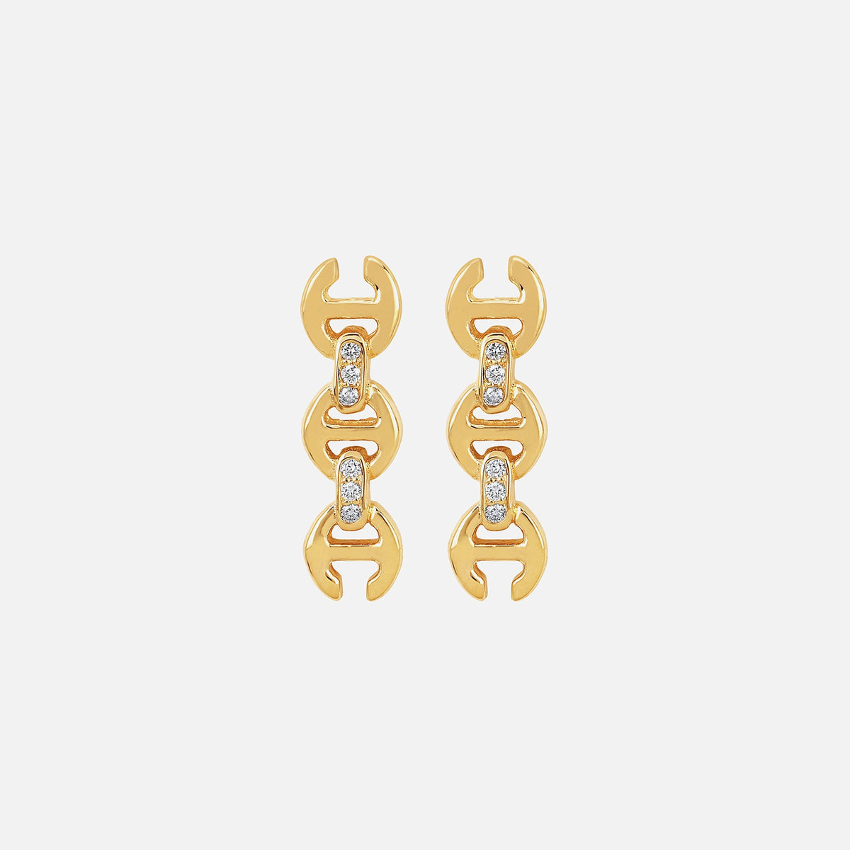 Hoorsenbuhs 3MM Toggle Stud Earrings with Diamonds - Yellow