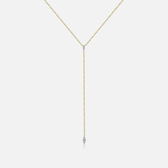 Isa Grutman Marquis Lariat Necklace 14K Gold - Yellow Gold