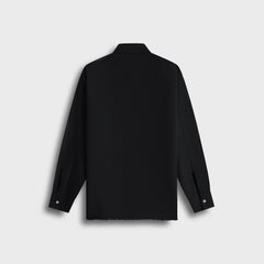 Jil Sander Wool Shirt with Eyelets – Black
