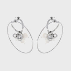 Justine Clenquet Eva Pearl Earrings - Silver