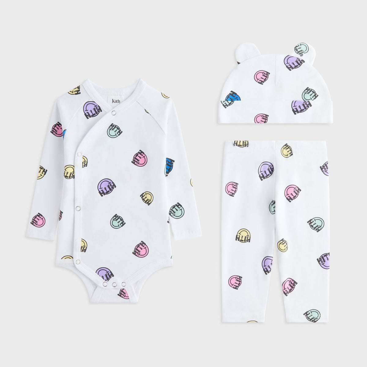 Kith Baby Printed Ribbed Bodysuit Set - White