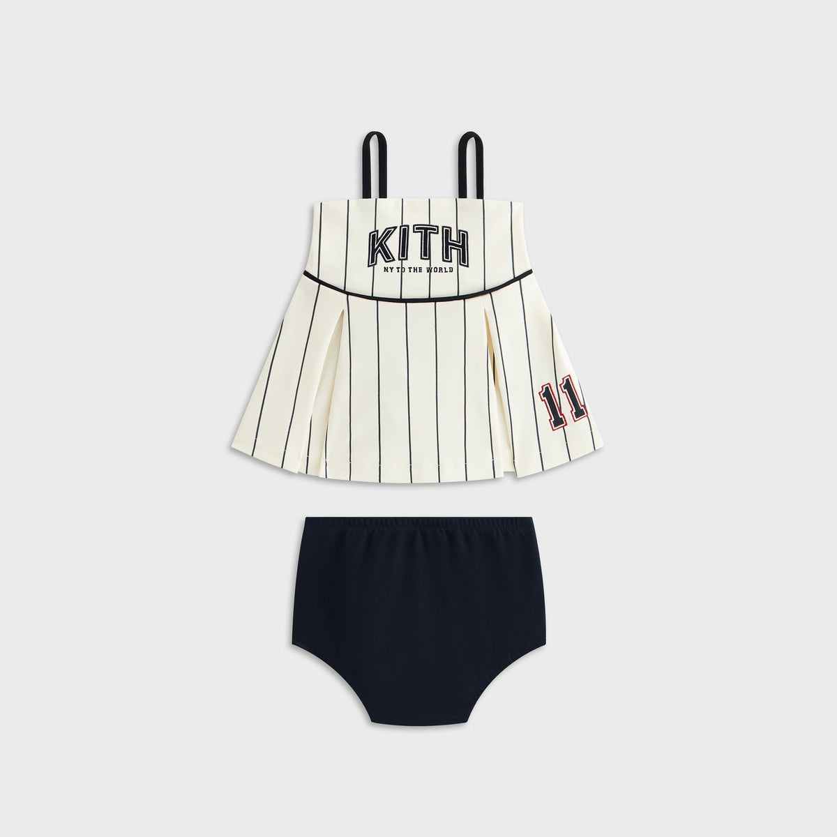 Kith Baby Pinstripe Baseball Dress Bloomer Set - Silk