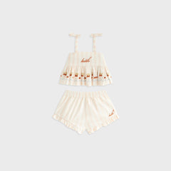 Kith Baby Embroidered Peplum Short Set - Sahara