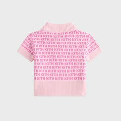 Kith Kids Cropped Monogram Jacquard Teagan Polo - Bubble