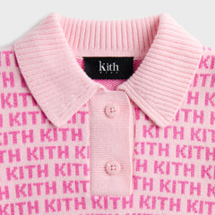 Kith Kids Cropped Monogram Jacquard Teagan Polo - Bubble