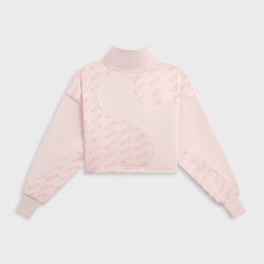 Kith Kids Blocked Monogram Cropped Jasper Quarter Zip - Perennial