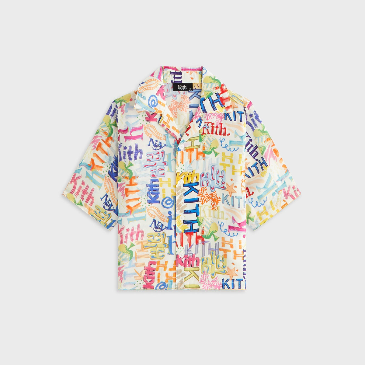 Kith Kids Thompson Camp Sketched Monogram Shirt - Silk