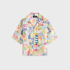 Kith Kids Thompson Camp Sketched Monogram Shirt - Silk