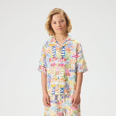 Kith Kids Thompson Camp Sketched Monogram Shirt - Silk